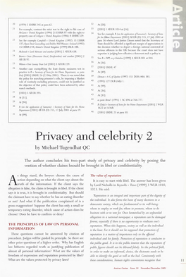 Privacy and Celebrity 2 by Michael Tugendhat QC