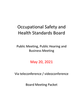 Standards Board May 20 2021 Board Meeting Packet