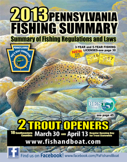 Pennsylvania 2013 Fishing Regulations
