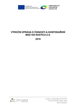 Výroční Zpráva O Činnosti a Hospodaření Mas Via Rustica Z.S