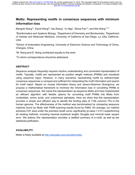Motto: Representing Motifs in Consensus Sequences with Minimum Information Loss
