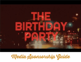 Media Sponsorship Guide Table of Contents