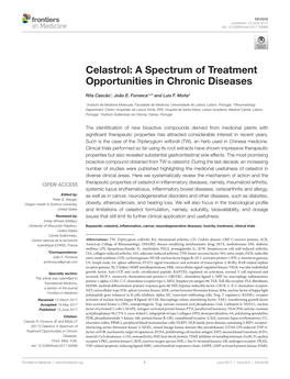 Celastrol: a Spectrum of Treatment Opportunities in Chronic Diseases