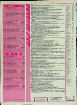 Music Week October 12 1985 Top Sjs Singles 1* 3 Oh