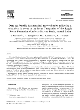 Deep-Sea Benthic Foraminiferal Recolonisation Following A