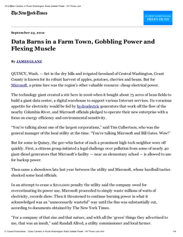 Data Centers in Rural Washington State Gobble Power