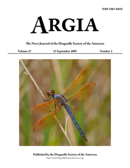 Argia the News Journal of the Dragonfly Society of the Americas