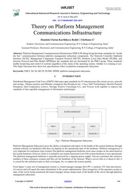 Theory on Platform Management Communications Infrastructure