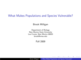 What Makes Populations and Species Vulnerable?