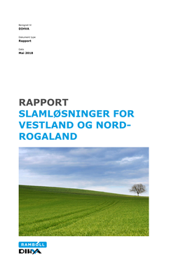 Rapport Slamløsninger for Vestland Og Nord- Rogaland