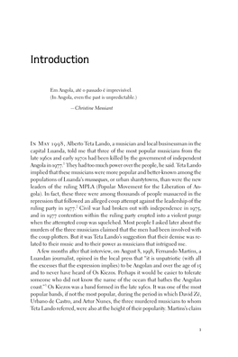 Intonations: a Social History of Music and Nation in Luanda, Angola, From