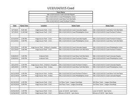 U13/U14/U15 Coed