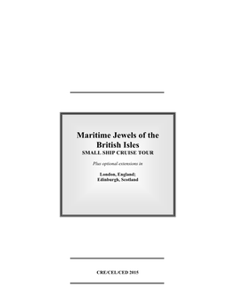 Maritime Jewels of the British Isles Table of Contents