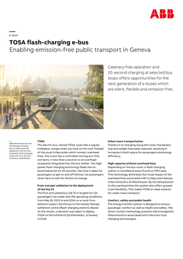 TOSA Flash-Charging E-Bus Enabling Emission-Free Public Transport in Geneva