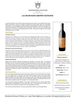 (509) 525-4129 2017 Nelms Road Cabernet Sauvignon