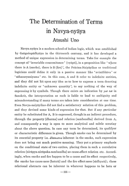 The Determination of Terms in Navya-Nyya