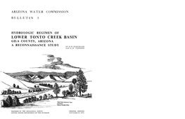 Hydrologic Regimen of Lower Tonto Creek Basin Gila County, Arizona