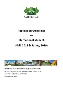 Application Guidelines International Students