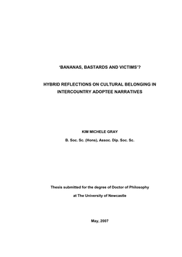 Hybrid Reflections on Cultural Belonging in Intercountry Adoptee Narratives