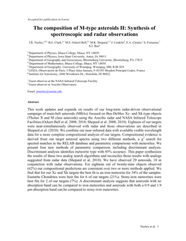 The Composition of M-Type Asteroids II: Synthesis of Spectroscopic and Radar Observations