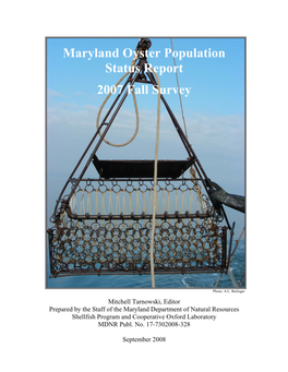 Maryland Oyster Population Status Report 2007 Fall Survey