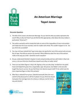 An American Marriage Tayari Jones