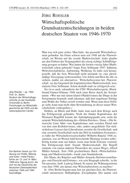 Wirtschaftspolitische Grundsatzentscheidungen in Beiden Deutschen Staaten Von 1946-1970