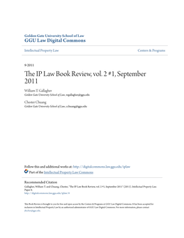 The IP Law Book Review, Vol. 2 #1, September 2011 William T
