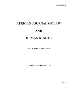 African Journal of Law and Human Rights