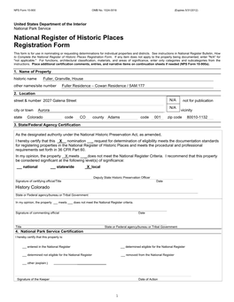 National Register of Historic Places Registration Form