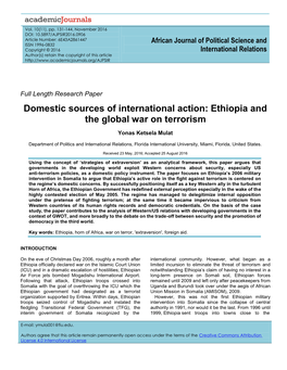 Ethiopia and the Global War on Terrorism