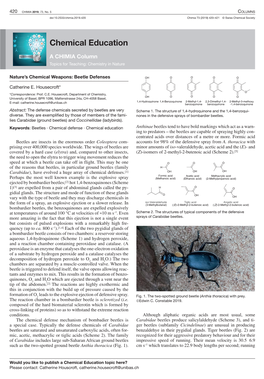 Nature's Chemical Weapons: Beetle Defenses