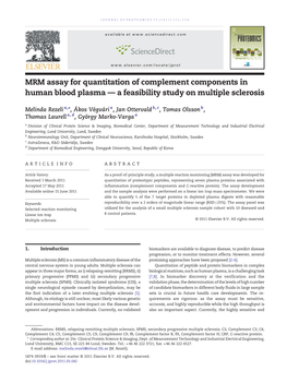 MRM Assay for Quantitation of Complement Components in Human Blood Plasma — a Feasibility Study on Multiple Sclerosis