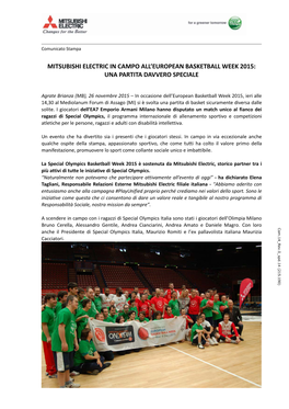Mitsubishi Electric in Campo All'european Basketball