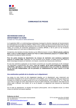 SÉCHERESSE DANS LE DÉPARTEMENT DU NORD Le Bassin De L’Yser Passe En Alerte Sécheresse