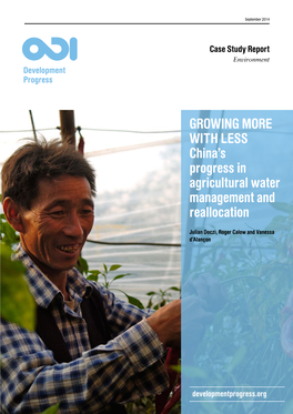 Growing More with Less China's Progress in Agricultural Water Management and Reallocation