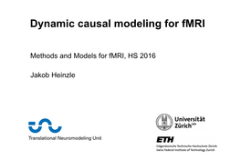Dynamic Causal Modeling for Fmri