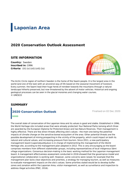 2020 Conservation Outlook Assessment