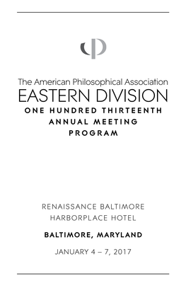 APA Eastern Division Meeting Program 2017