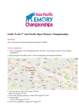 Guide to the 1 Asia-Pacific Open Memory Championships
