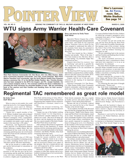 WTU Signs Army Warrior Health-Care Covenant Story and Photo by Emily Tower Covenant at Buffalo Soldier Pavilion