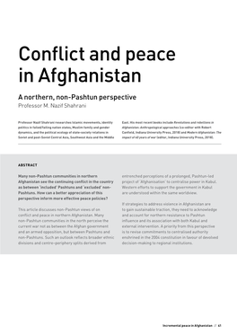 Conflict and Peace in Afghanistan