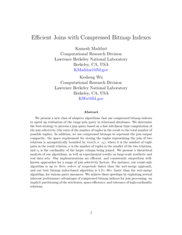 Efficient Joins with Compressed Bitmap Indexes