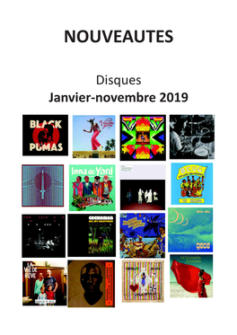 Nouveautés CD Janv-Nov 19