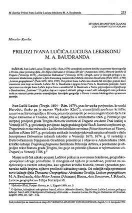 Prilozi Ivana Lučića-Luciusa Leksikonu M. A. Baudranda