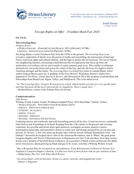 Foreign Rights on Offer – Frankfurt Book Fair 2020