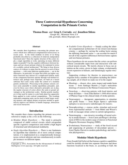 Three Controversial Hypotheses Concerning Computation in the Primate Cortex