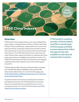 FTSE China Indexes