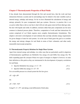 Chapter 5 Thermodynamic Properties of Real Fluids