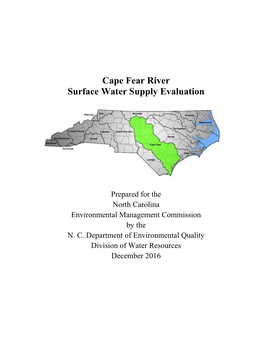 2016 Cape Fear River Surface Water Supply Evaluation